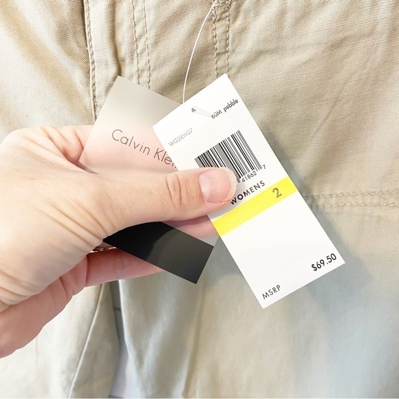 NWTs Calvin Klein | Capri Khaki Shorts Size 2 - Picture 4 of 7